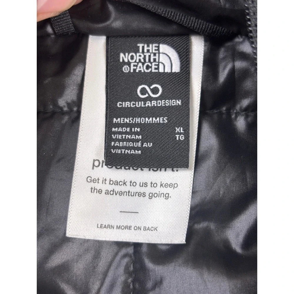 The North Face Mens Black Circular Design Quilted Quarter Zip Hoodie XL